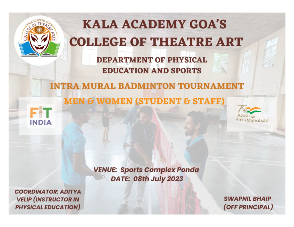 Intramural Badminton Tournament organised at Sports Complex Ponda- Goa